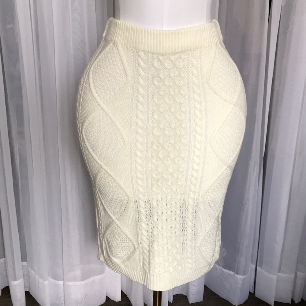 Cable Knit Midi Skirt